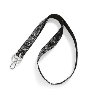Vera Bradley Black Wide Lanyard Stellar Paisley Ring Badge Clip NWT 1 X 18